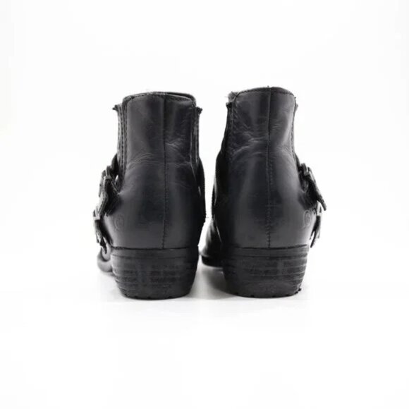 Born Moringa Black Leather Buckle Moto Boots - Women's 8.5 - Picture 4 of 7